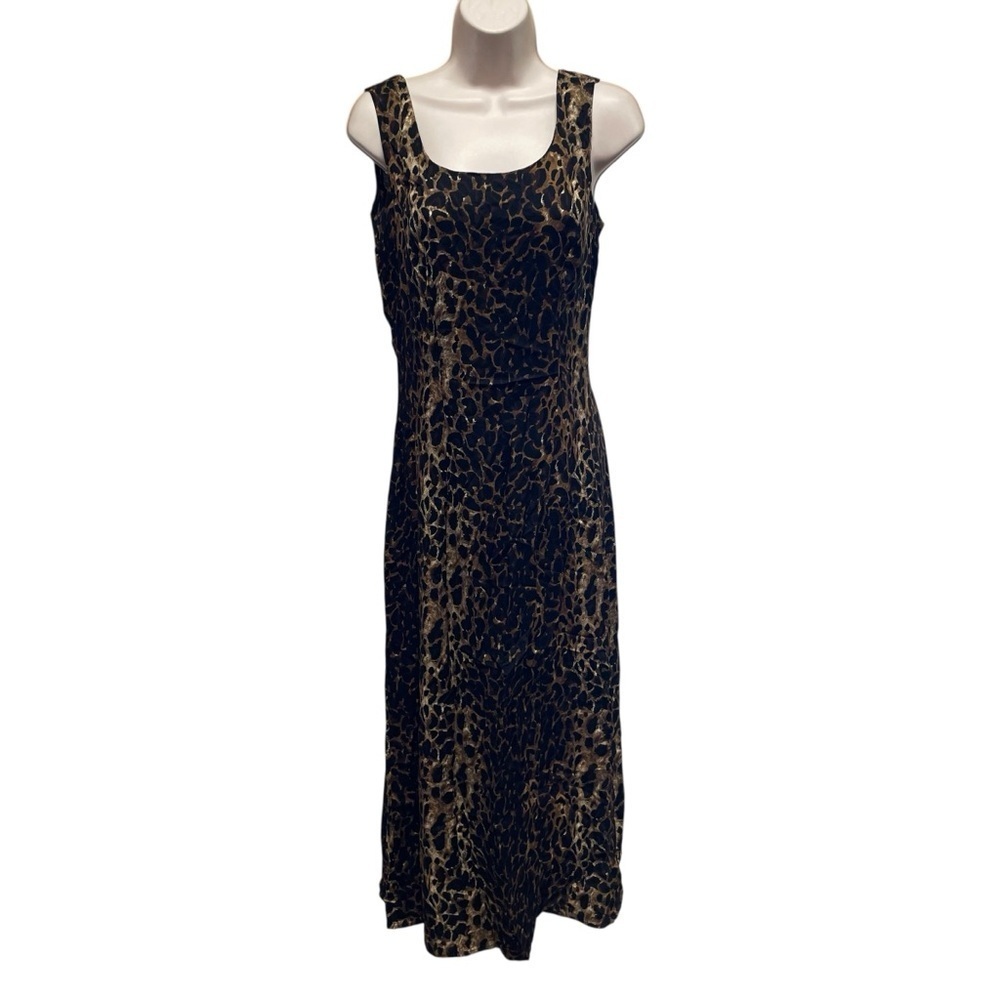 City triangles women’s Y2K animal print dress maxi sleeveless size 7 mob wife